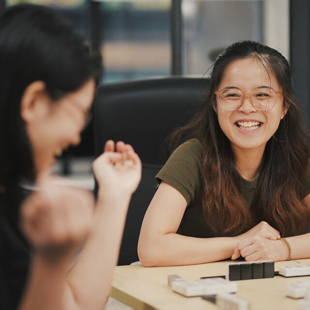 Two students talking