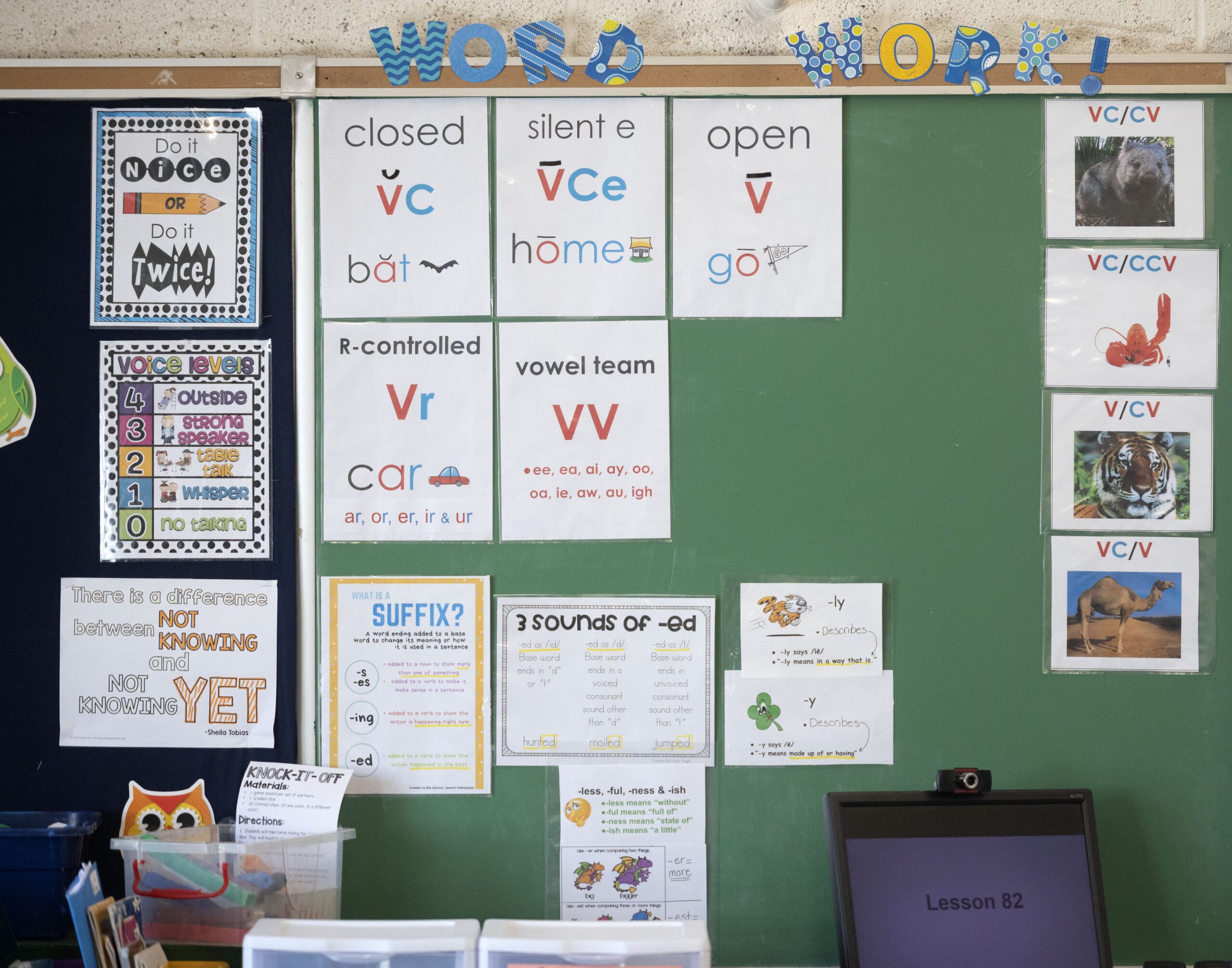 wall with reading rules on board