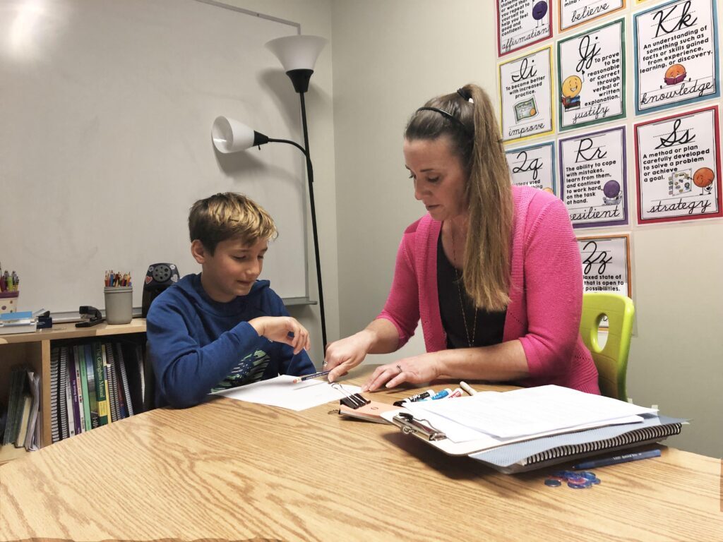 Student with teacher