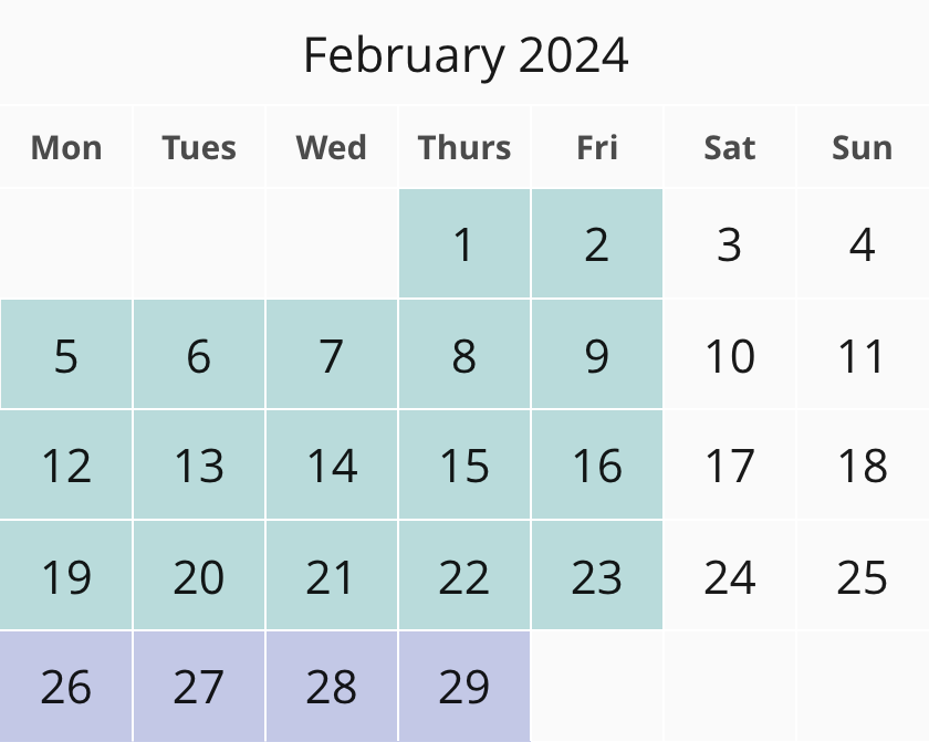 February 2024 Academic Calendar
