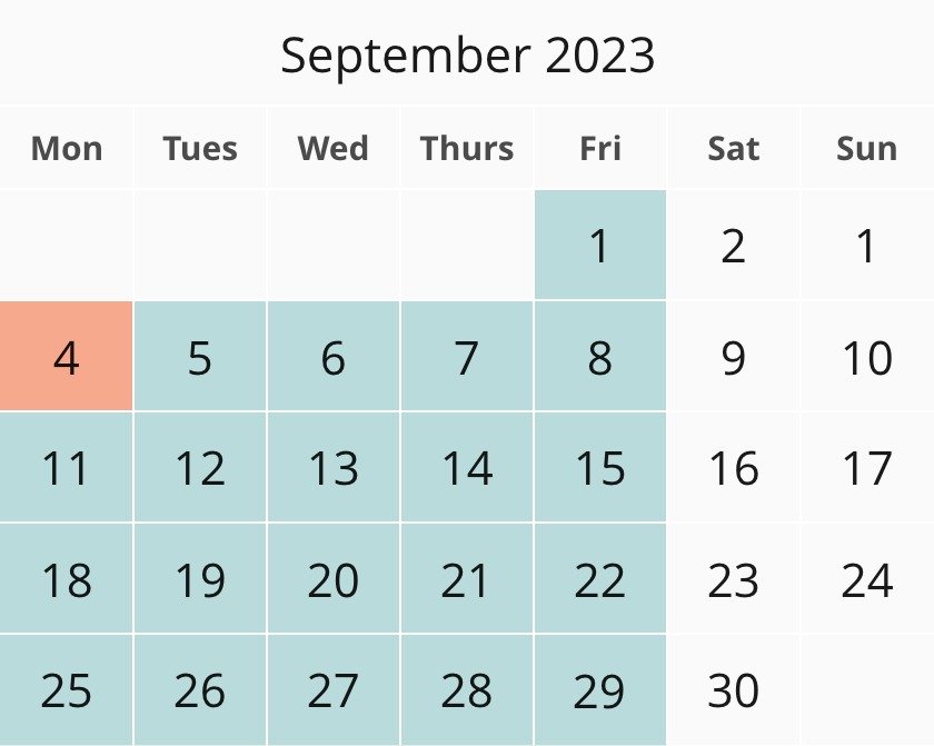 September 2023 Academic Calendar