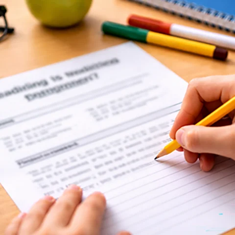 hands writng on a form