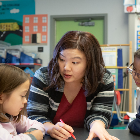 teacher teaching students
