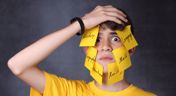 overwhelmed student